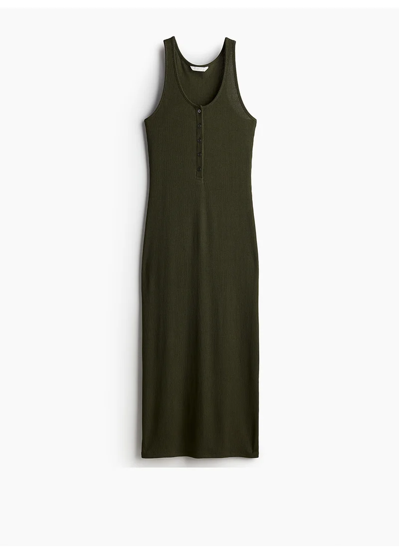 اتش اند ام Button-Top Jersey Dress