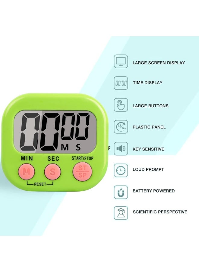 2 Pack of Magnetic Kitchen Timer Clock – Digital Countdown & Stopwatch Timer – Bright LCD Display – Loud Beep – Multipurpose Timer (Random Color) - Image 3