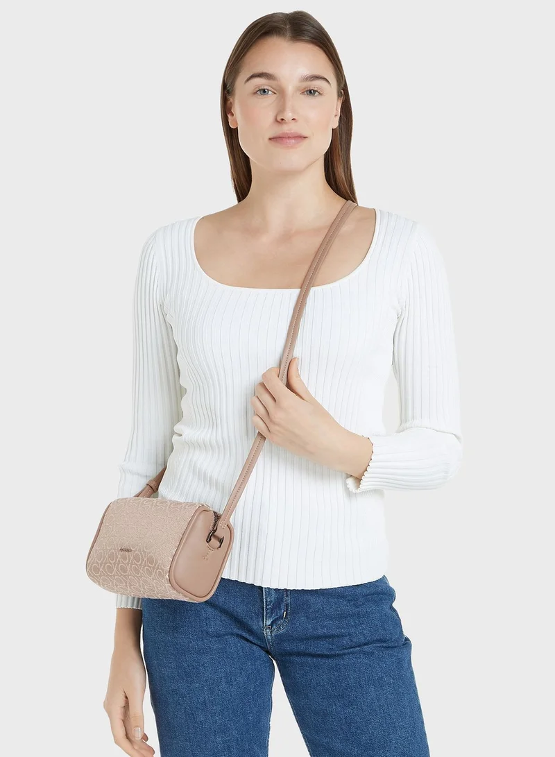 Calvin Klein Jeans Logo Detailed Flap Over Crossbody