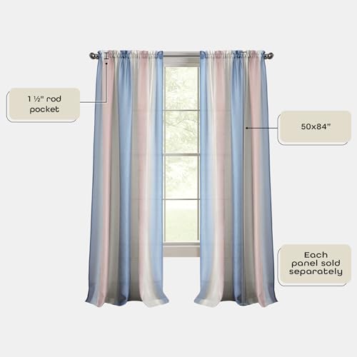 ACHIM Spectrum Rod Pocket Panel Window Curtain - 50 Inch Width, 84 Inch Length - Rose Quartz - Semi-Sheer & Machine Washable Soft Polyester Drapes for Bedroom Living & Dining Room Home Decor - Image 4