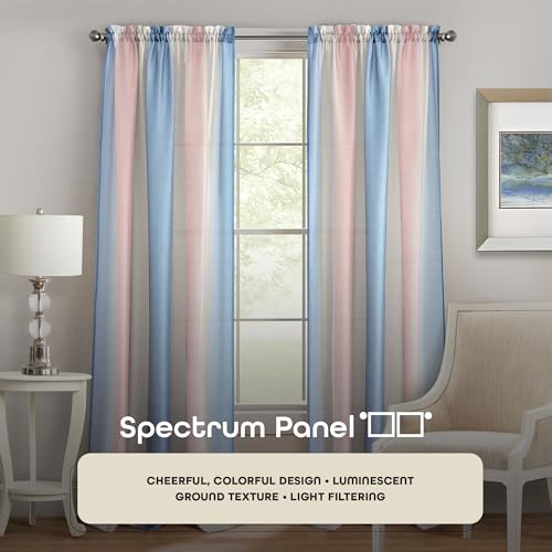 ACHIM Spectrum Rod Pocket Panel Window Curtain - 50 Inch Width, 84 Inch Length - Rose Quartz - Semi-Sheer & Machine Washable Soft Polyester Drapes for Bedroom Living & Dining Room Home Decor - Image 2