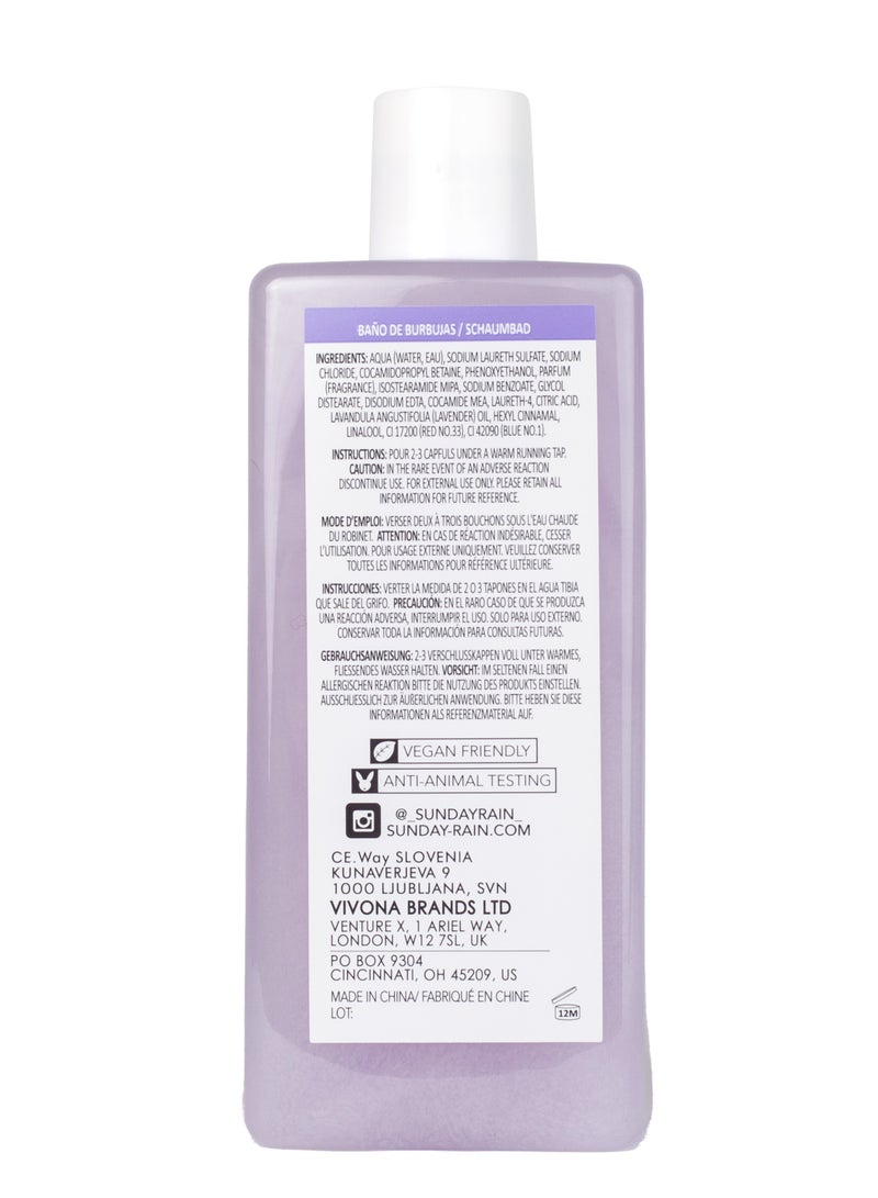 Sunday Rain Lavender & Cedarwood Aromatherapy Bubble Bath 450ml – Calming Foaming Soak for Stress Relief, Moisturizing Bath Formula with Essential Oils – Gentle Relaxing Body Care for Women & Men - Image 2