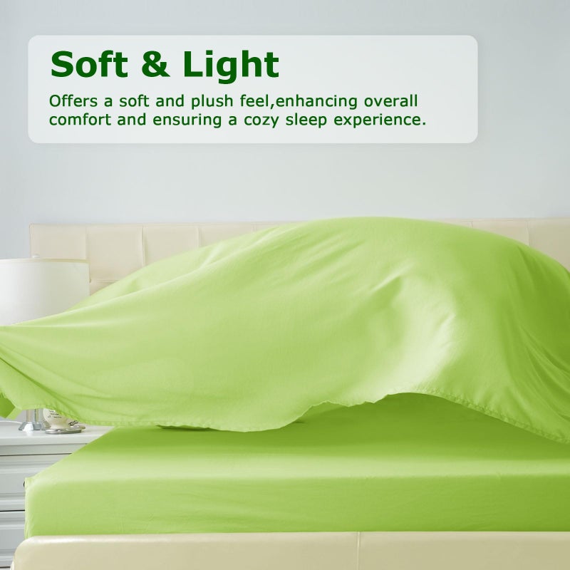 Homilay King Size Bed Sheet Set - 4 Piece Soft Microfiber Sheets with Deep Pockets  Cooling Technology  and Wrinkle-Free Pillowcase. Hotel-Quality  Durable Bedding  Sharp Green - Image 2