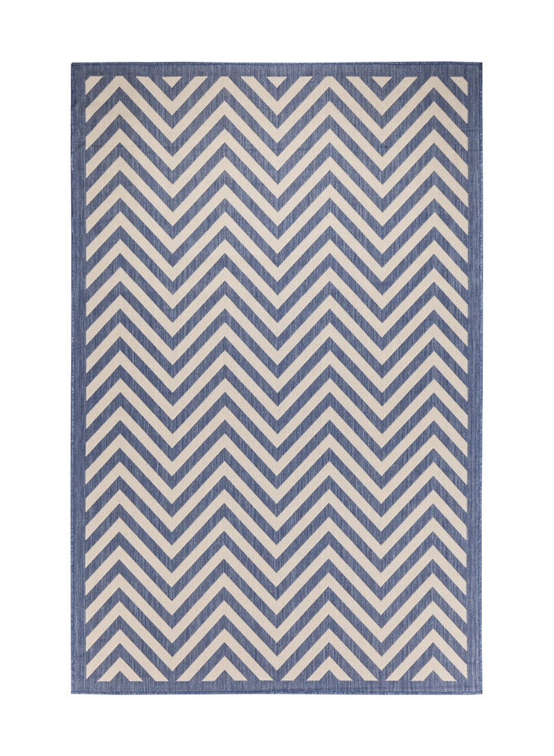 MSRUGS Chevron Dark Blue Indoor/Outdoor Rugs Flatweave Contemporary Patio, Pool, Camp and Picnic Carpets 4X6 Ft  - Image 2