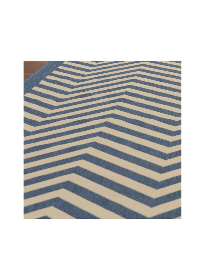 MSRUGS Chevron Dark Blue Indoor/Outdoor Rugs Flatweave Contemporary Patio, Pool, Camp and Picnic Carpets 4X6 Ft  - Image 3