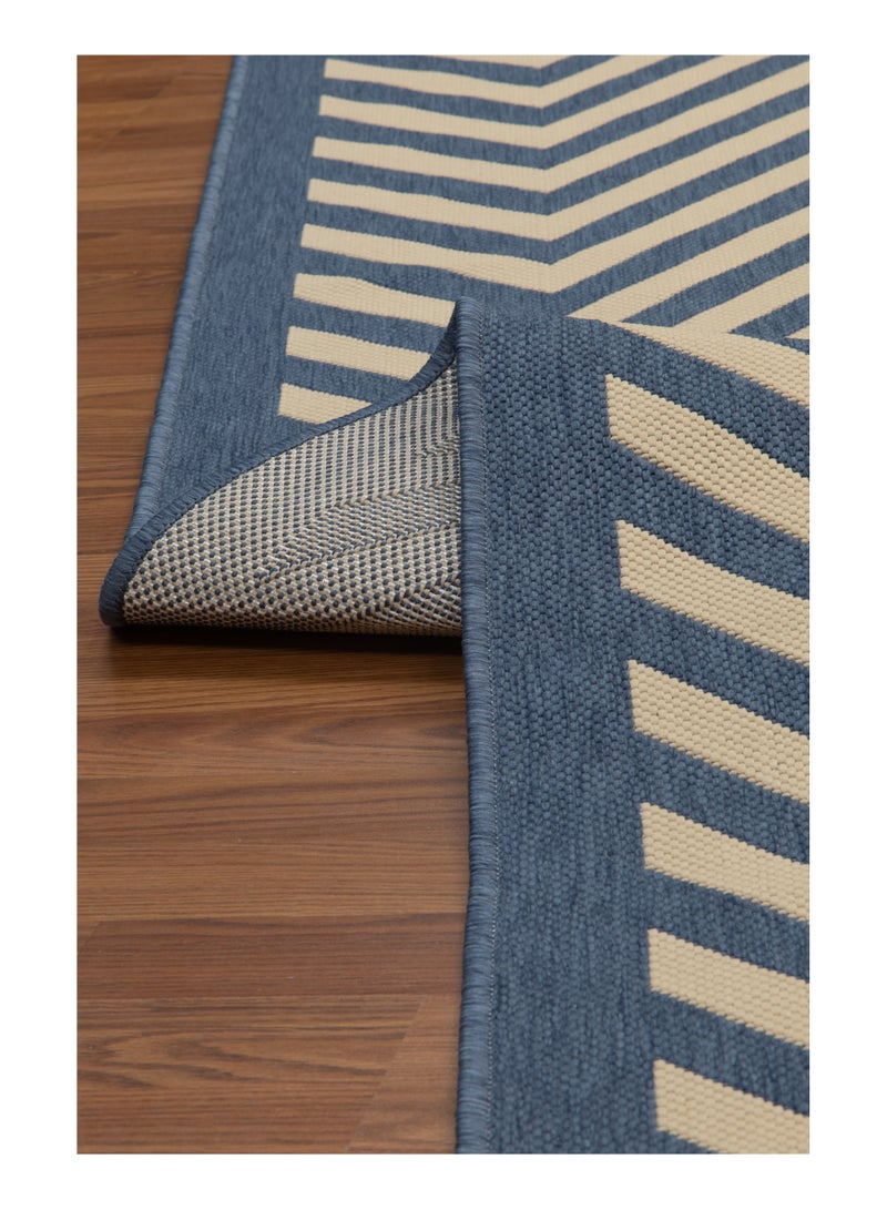 MSRUGS Chevron Dark Blue Indoor/Outdoor Rugs Flatweave Contemporary Patio, Pool, Camp and Picnic Carpets 4X6 Ft  - Image 4