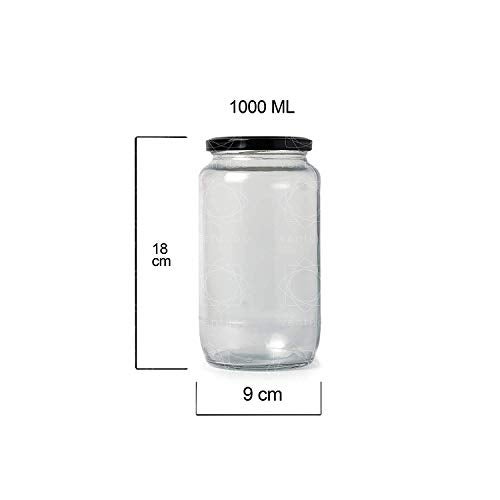 C V Glass Container - 1000ml, Set of 6, Multicolour - Image 3