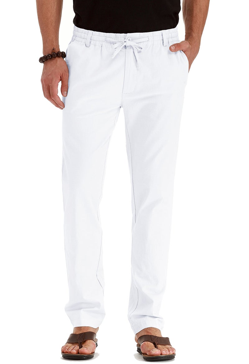 Sailwind Men's Drawstring Linen Pants Casual Summer Beach Loose Trousers - Image 1