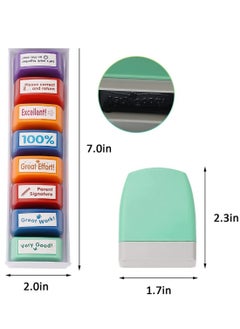 EHOME Teacher Stamps for Classroom Grading 8PCS, Rectangular Self Inking Colorful Set for Teachers Gifts with Motivational Encouraging Messages ,Homeschool & Teacher Supplies  - Image 3