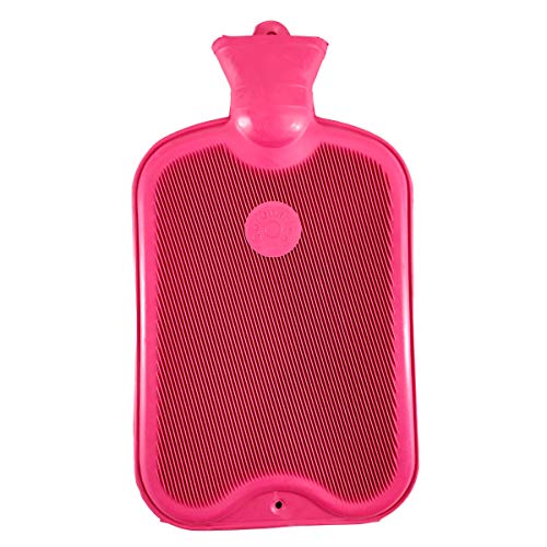 Coronation 1.5 Litres Leakproof Rubber Hot Water Bottle for Pain Relief One Side Ribbed (Backpain, Neckpain, Stomachpain) (Pink) - Image 1