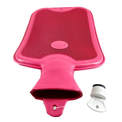 Coronation 1.5 Litres Leakproof Rubber Hot Water Bottle for Pain Relief One Side Ribbed (Backpain, Neckpain, Stomachpain) (Pink) - Image 3