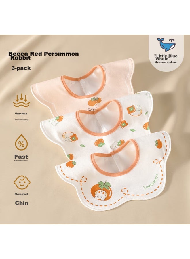 Beptides Beipesi Baby Drool Bib, Summer Infant Bib, Moisture-wicking, Quick-drying, Pure Cotton, Waterproof Bib, Shitu 3-pack, 28*26cm - Image 1