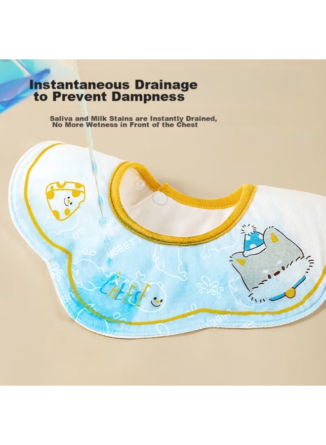 Beptides Beipesi Baby Drool Bib, Summer Infant Bib, Moisture-wicking, Quick-drying, Pure Cotton, Waterproof Bib, Shitu 3-pack, 28*26cm - Image 3