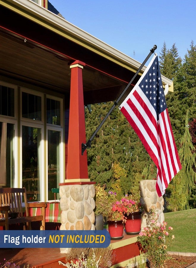 NQ 6FT Flag Poles for Outside House with Flag Pole Rings, House Flag Poles for Porch, Tangle Free Yard Flag Pole Kit, Porch Flag Pole Residential, Heavy Duty Outdoor Flag Pole (Black) - Image 2