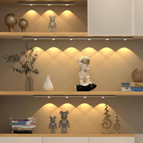 BLERIXA 40 cm Motion Sensor Under Cabinet Light; 1200 mAh USB Rechargeable; 3 Dimmable LED Color Modes (Warm/Neutral/White); Wireless Lamp for Wardrobe, Kitchen, Stairs - Image 3