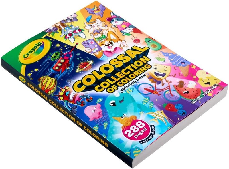 Crayola Colossal Collection of Coloring, 288 Coloring Book Pages, 2 Sticker Sheets, Coloring Book for Kids, Travel Activity - Image 4