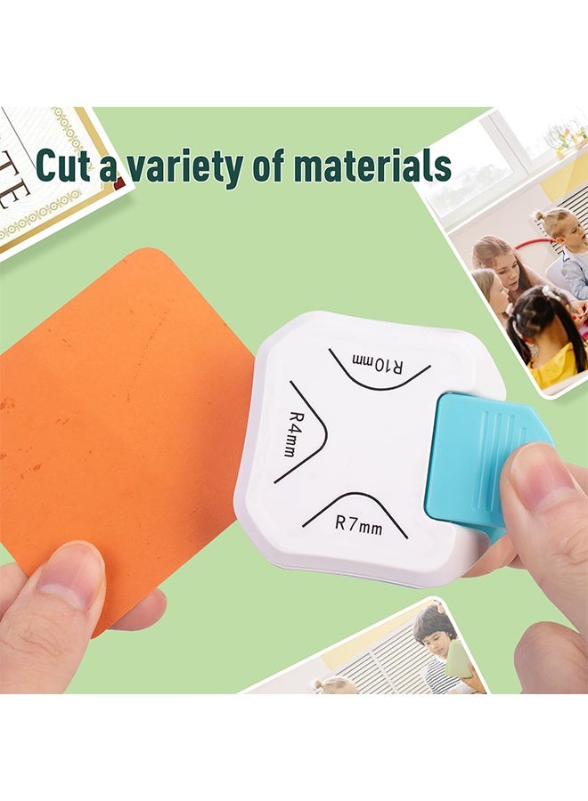 TodyJeyHo Paper Corner Rounder Punch, 3 in 1 Corner Cutter Rounder for Cardstock (R4mm+R7mm+R10mm), Edge Cutter Craft Card Making and Scrapbooking and Journaling Supplies for Classroom Home(White) - Image 2