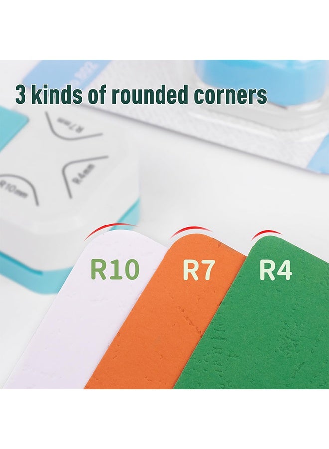 TodyJeyHo Paper Corner Rounder Punch, 3 in 1 Corner Cutter Rounder for Cardstock (R4mm+R7mm+R10mm), Edge Cutter Craft Card Making and Scrapbooking and Journaling Supplies for Classroom Home(White) - Image 4