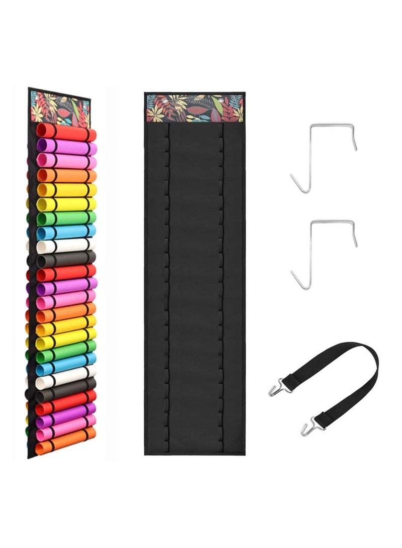 شو وو Vinyl Storage Organizer, Roll Holder with 48 Compartments, Hanging Craft Black - Image 1