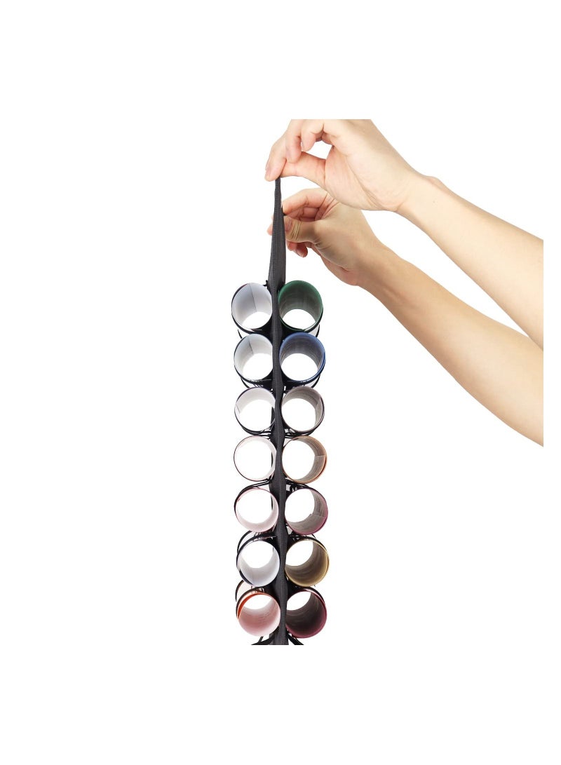 شو وو Vinyl Storage Organizer, Roll Holder with 48 Compartments, Hanging Craft Black - Image 3