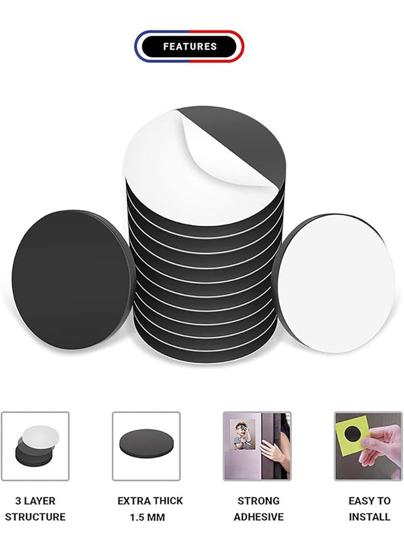 60-Piece Round Magnet Stickers - Strong Flexible Refrigerator Magnets for Photos, Notes, Whiteboard & Kitchen Organization, DIY and Craft Back Stickers - Image 2