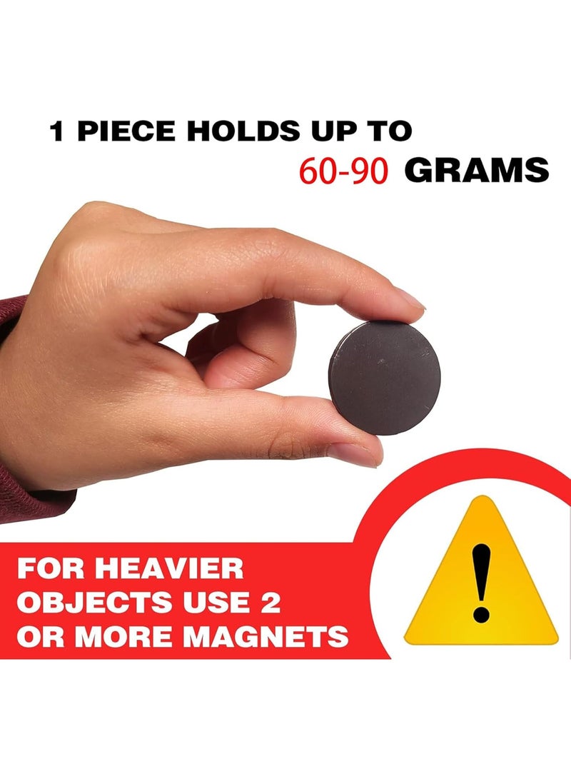 60-Piece Round Magnet Stickers - Strong Flexible Refrigerator Magnets for Photos, Notes, Whiteboard & Kitchen Organization, DIY and Craft Back Stickers - Image 5