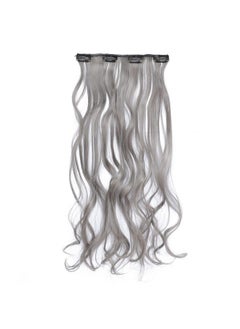 SWACC SWACC Women 20 Inches Curly Full Head 7 Separate Pieces Heat Resistance Synthetic Hair Clip in Hair Extensions (Grey)  - Image 4
