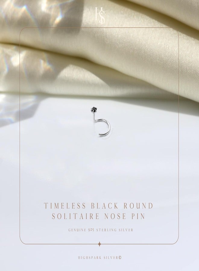 HighSpark 92.5 Sterling Silver Nose Pin for Women | Simple & Elegant Nose Piercing for Women & Girls | Lovely Gift - Image 3