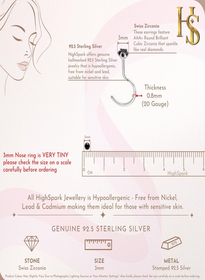 HighSpark 92.5 Sterling Silver Nose Pin for Women | Simple & Elegant Nose Piercing for Women & Girls | Lovely Gift - Image 2