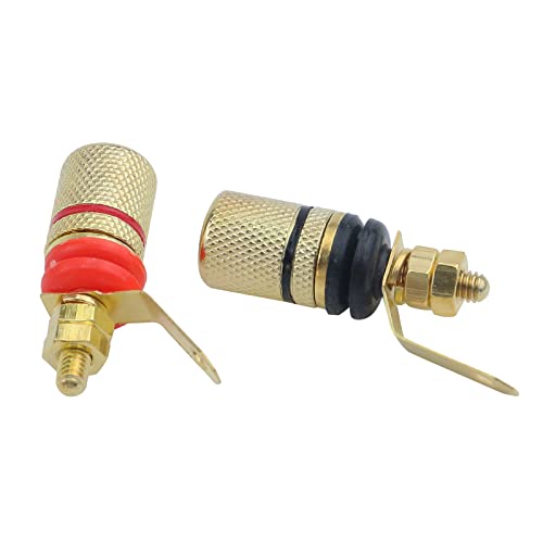 Antrader 12pcs Gold Plated Speaker Terminal Binding Post 4mm Banana Plug Socket Connector (6Black+6Red) - Image 5