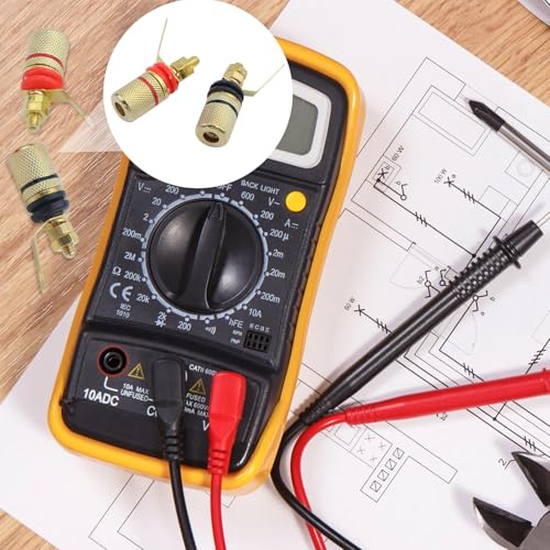 Antrader 12pcs Gold Plated Speaker Terminal Binding Post 4mm Banana Plug Socket Connector (6Black+6Red) - Image 3