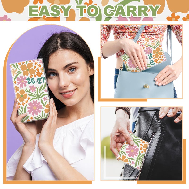 ReliThick 2026-2027 Pocket Calendar for Purse Small Monthly Planner for Women Colorful Academic Handy Weekly Pocket Planner Journal Notebook Christmas New Year Gift Sister Friends Women - Image 3