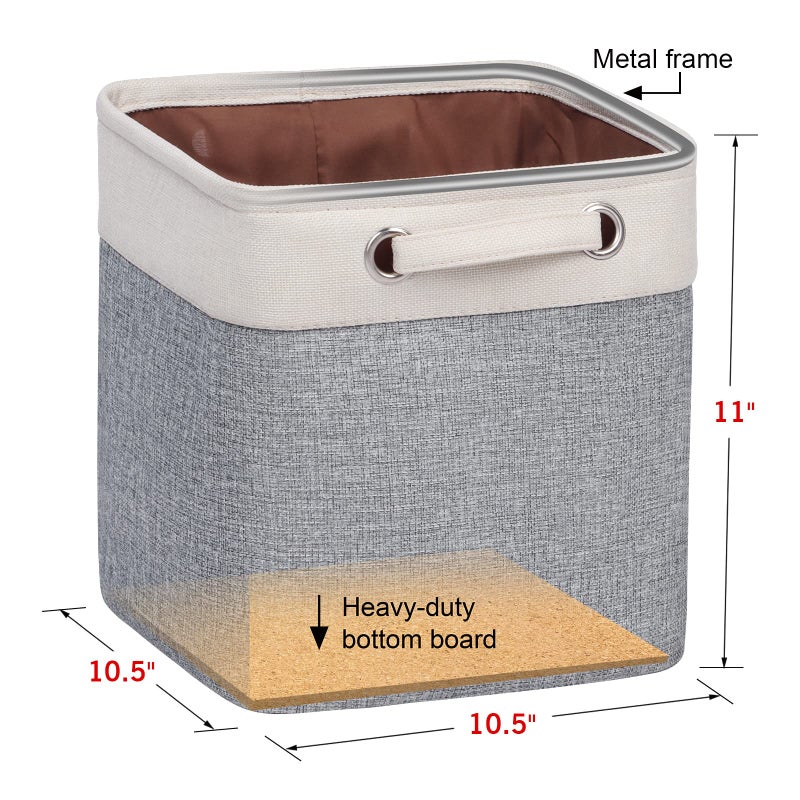 Kntiwiwo Cube Storage Bins 10.5â€ x 10.5 x 11â€ Cloth Baskets for Storage with Handles Storage bins for Shelf, Closet, Office Organizer, Set of 6 - Image 2