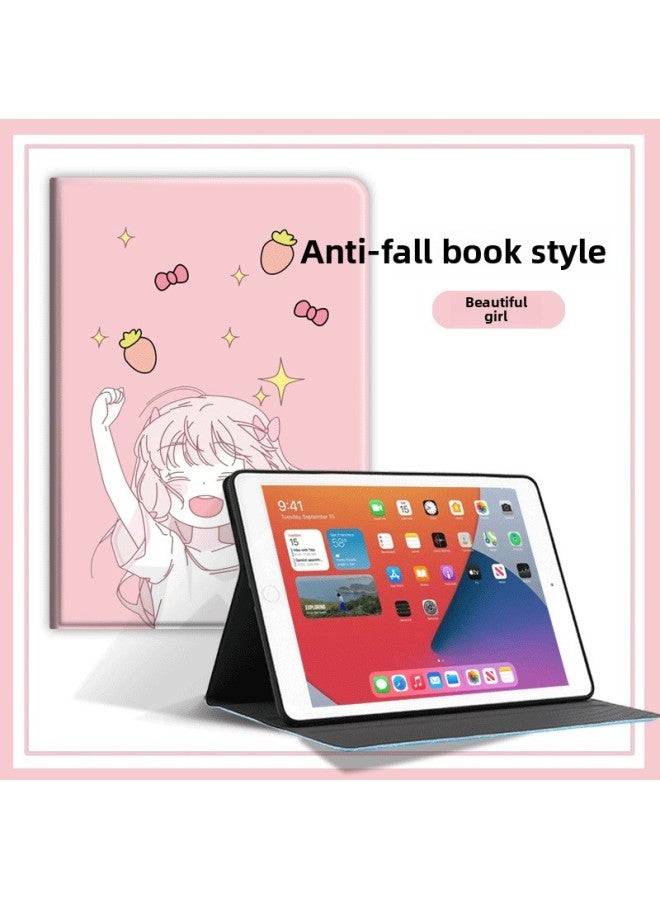 Suitable For 2022 IPad10 Protective Cover 10.9 With Pen Slot Pro11 Cartoon Air5 Personality Mini6 Shell Air4-Color:Beautiful Girl-Applicable Model:The Old Ipad234 Generation