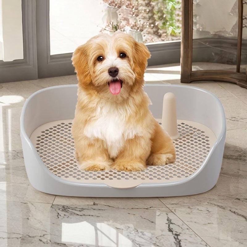 Dog Toilet Training Potty Tray, Pet Pan Bedpan Training Pads Holder, Gray 40x30x11cm - Image 4
