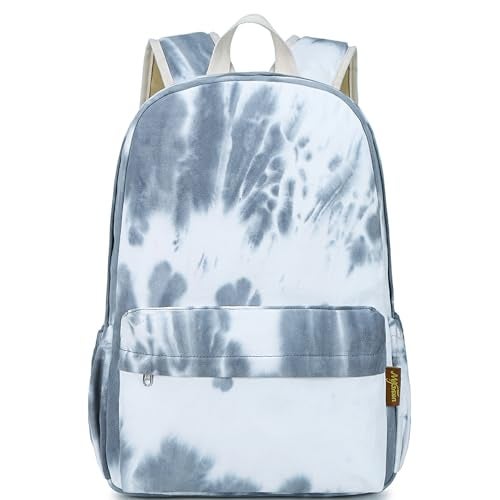 mygreen Canvas School Bag Backpack Girls Ranibow Style Unisex Fashionable Canvas Zip Backpack School College Laptop Bag for Teens Girls Students - Image 1