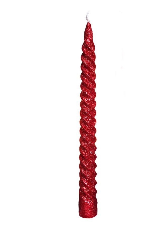 Luces Paraffin Wax Pack of 4 Red Spiral Glitter Candle Decoretion for Diwali Birthday Party Living Room - Image 3