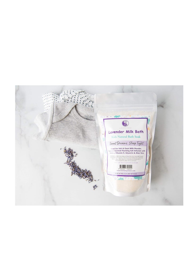 Harmony N More - Lavender Milk Kids Bath - Natural Pacific Sea Salt - Comfy & Nourishing for The Skin - Tub Time Foaming Bath Salt Soak - All Natural - Image 1