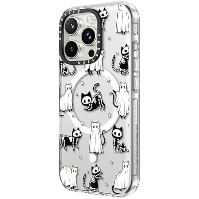 Casetify Clear iPhone 16 Pro Case 【Not Yellowing / 6.6 ft. 3X Military Grade Drop Protection/Magsafe】 -  Ghost Cats and Skeleton Cats - Clear - Image 5