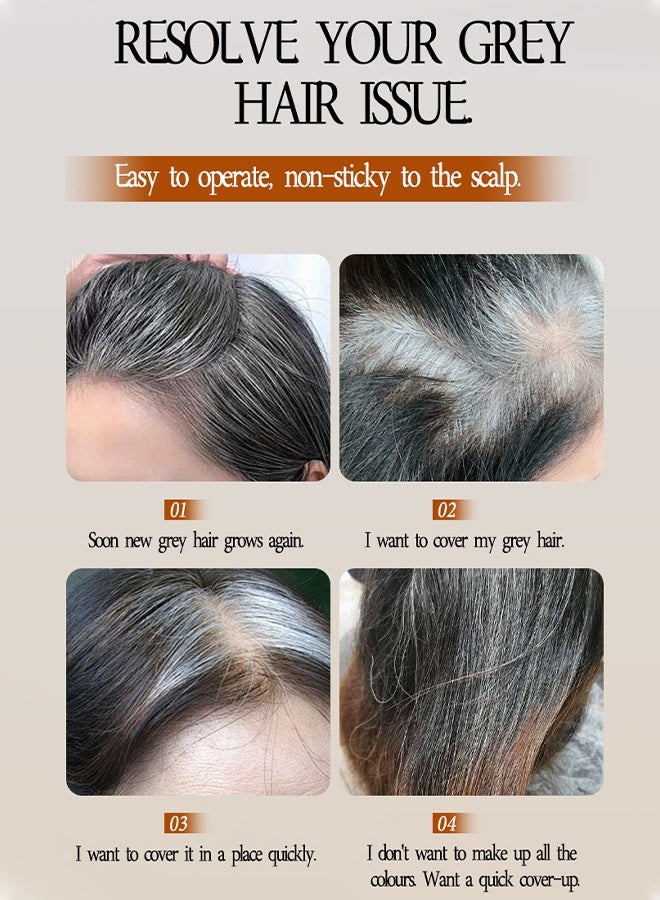 Meidián White Hair Covering Pen, Root Touch Up, Instantly Hairline Shadow Gray Touch-up Cover Up, Multi-Functional Quick Covering Gray Hair& Beard,Long-Lasting Waterproof Temporary Touchup Stick 02#BrownBlack - Image 4