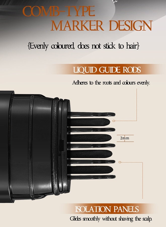 Meidián White Hair Covering Pen, Root Touch Up, Instantly Hairline Shadow Gray Touch-up Cover Up, Multi-Functional Quick Covering Gray Hair& Beard,Long-Lasting Waterproof Temporary Touchup Stick 02#BrownBlack - Image 5