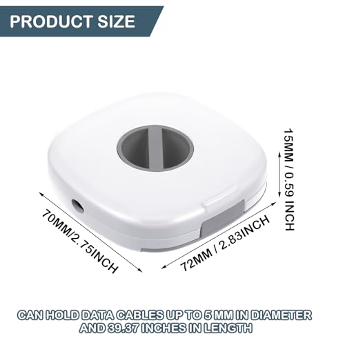 Flutesan 6 Pieces Retractable Cable Management Charging Organizer Phone Cord Holder Small Winder Case for Headset Cord Mouse Wire Charger Cable(White) - Image 2