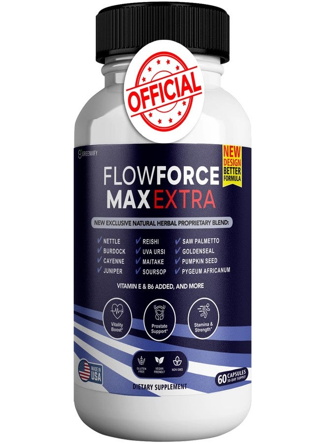 GREENVIFY Flow Force Max Extra Prostate Supplements for Men Capsules, Health Supplements - Maximum Strength, All Natural to Support Normal & Healthy Function (60 Capsules) (1 Pack) - Image 1
