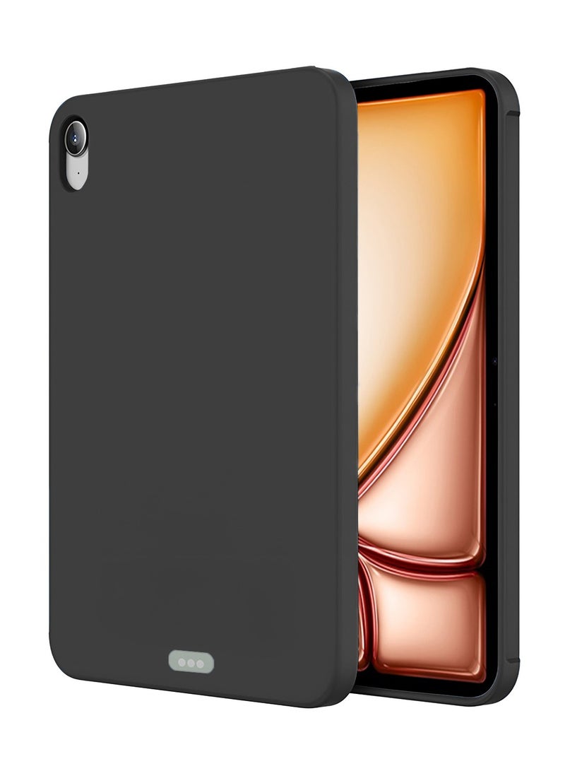 دبليو تيك ابل ايباد اير 2025 (الجيل السابع) ام 3 غطاء غطاء سيليكون سائل ناعم ممتاز مقاس 13 بوصة (MCRPSN) - اسود - Image 1