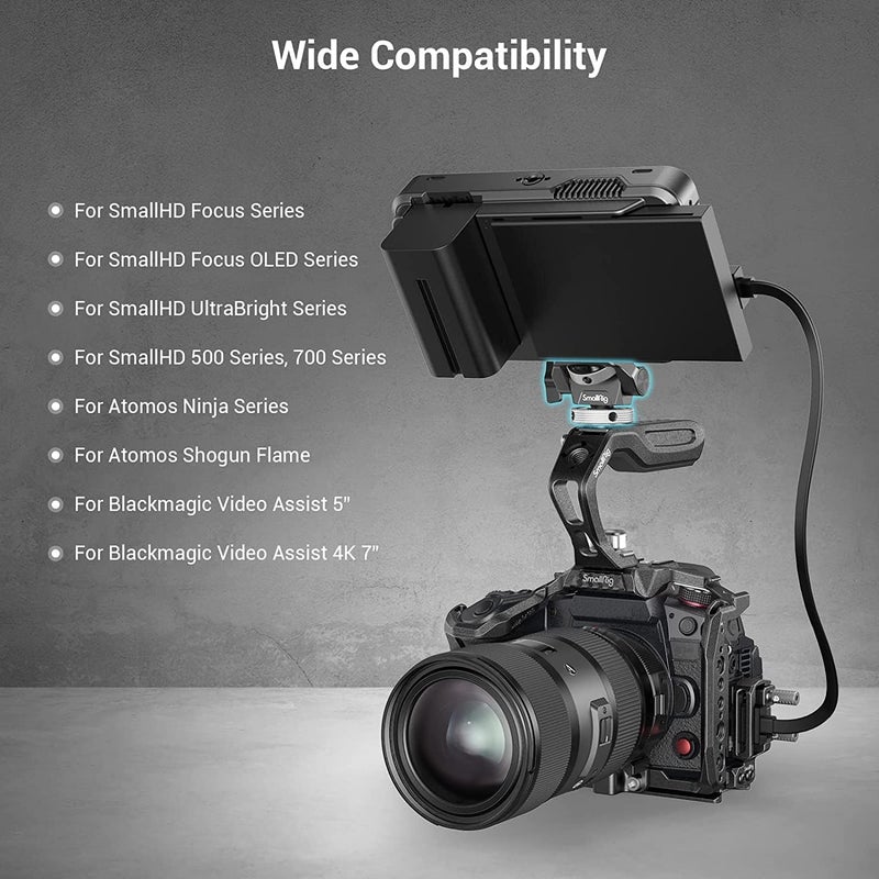 Ready varied options Field Monitor Mount - Swivel and Tilt Adjustable with Cold Shoe Mount for 5" and 7" Monitor Connectable modular - Image 3