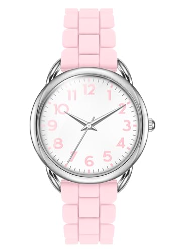 Bisley Women Watch Pink Silicone Strap White Dial Easy to Read Watch - Image 1