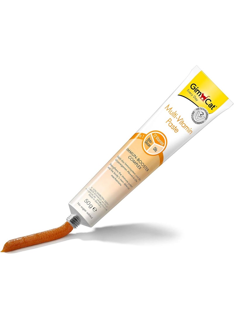 جيم كات معجون جيم كات متعدد الفيتامينات للقطط، مركب معزز للمناعة مع 12 فيتامين بيتا جلوكان وزيوت طبيعية، أنبوب 50 جرام، يقوي المناعة والحيوية - Image 2