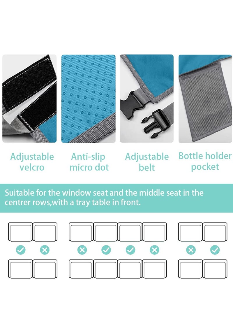 Excefore Baby Airplane Travel Footrest Bed, Toddler Airplane Seat, Portable Toddler Travel Foot Hammock, Airplane Seat Extender Leg Rest for Kid, Travel Essentials for Children to Lie Down on Plane (Blue) - Image 3