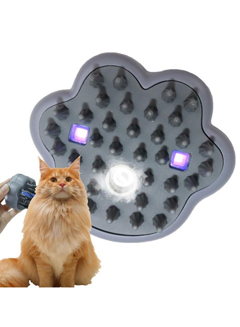 Cat Steam Brush 3 in 1 Self Cleaning Grooming Tool Rechargeable Pet Steam Brush Cat Claw Shape Pet Hair Remover for Shedding Grooming Multifunctional Steamer Brush for Cats and Dogs Grey Blue