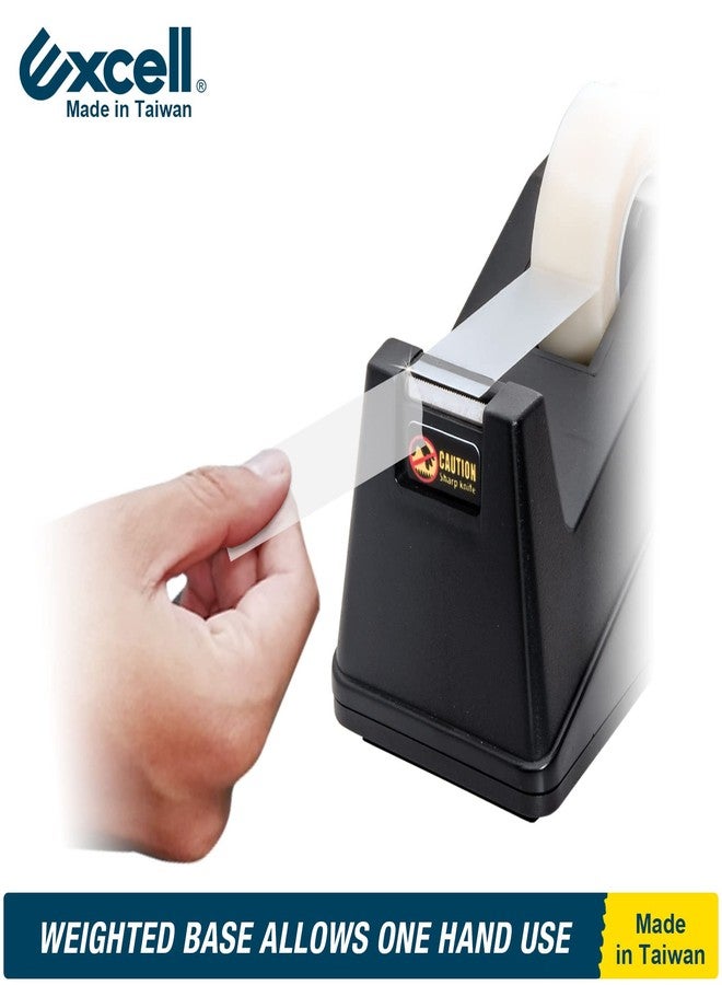Excell Desk Tape Dispenser (1" core) with Non-Skid Base: Perfect for Office/School with Straight Tape cuts. Easy to use and Store with a Modern Design. Includes 3/4" Wide Tape Dispenser. - Image 3